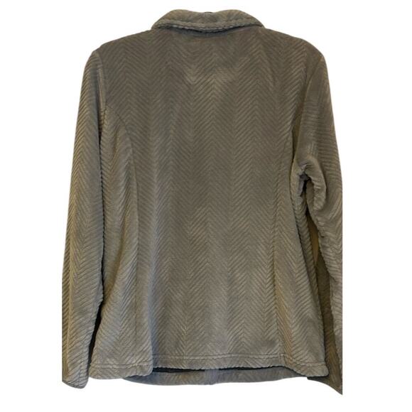 Gray Full Zip-Up Chevron Fleece Jacket - Picture 2 of 5